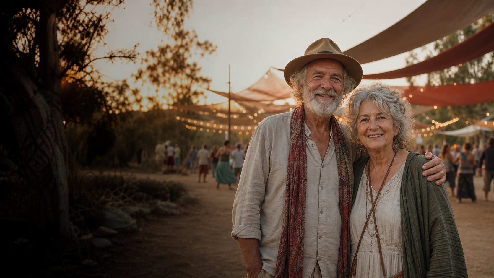 People enjoying an outdoor festival